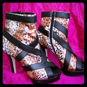 Animal print booties by Bumper